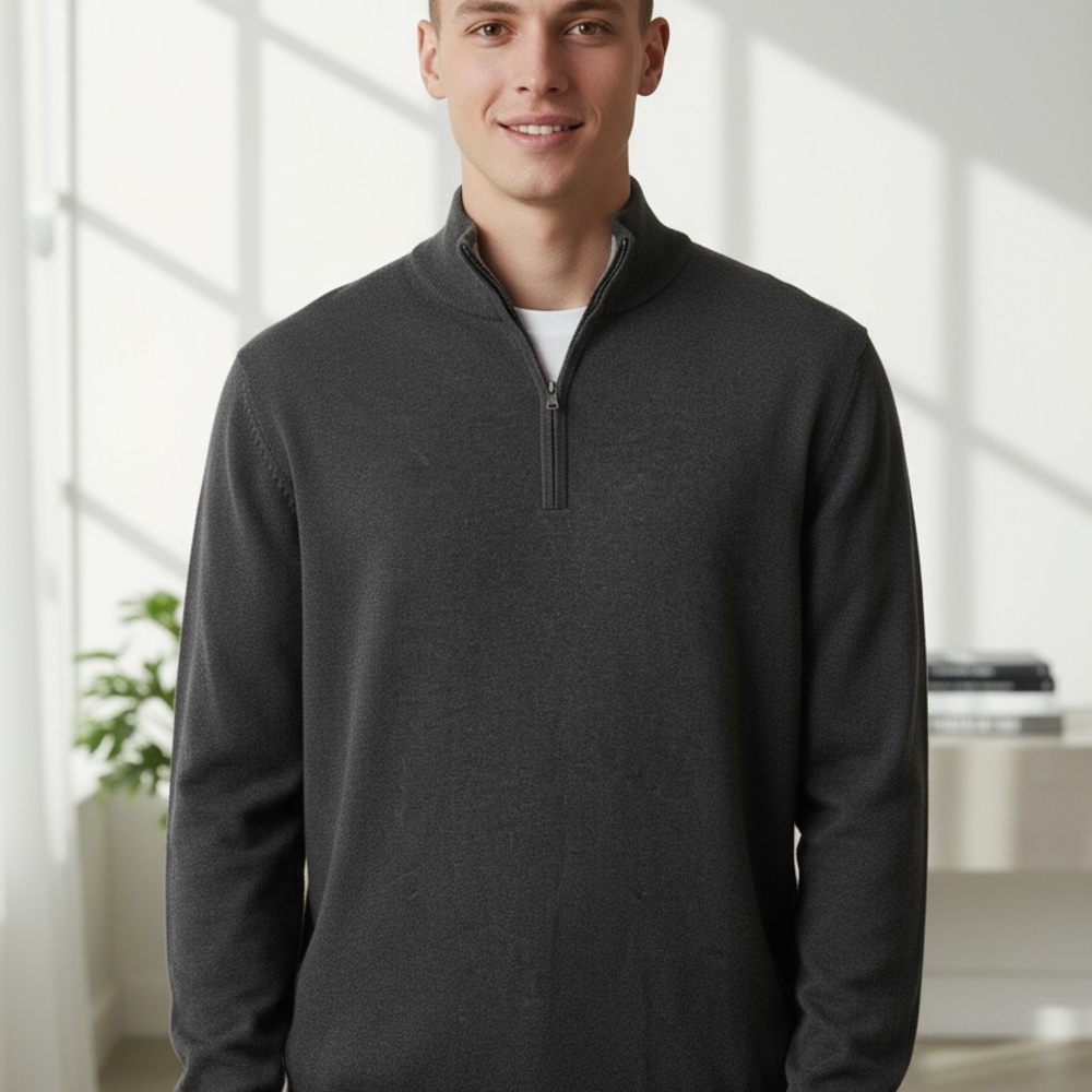 Cutter & Buck Gray Quarter-Zip Sweatshirt Size XL Tall - Picture 2 of 9